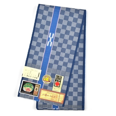 八重山　ミンサー織　半幅帯 訳あり特価】 八重山ミンサー半幅帯 人気の黒とピンクです。 絣